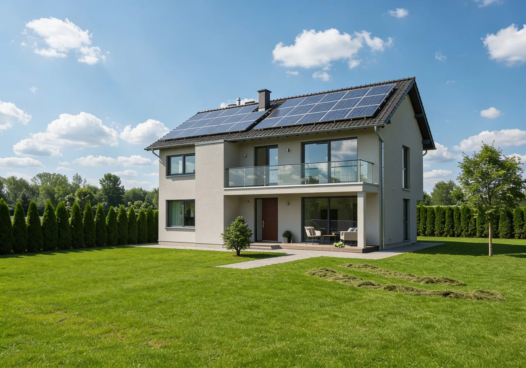 Vivienda con instalación solar fotovoltaica